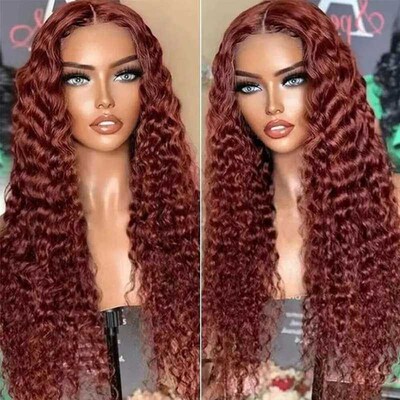 13x4 Reddisha Brown Deep Wave Frontal Wig 13x6 360 Full HD L