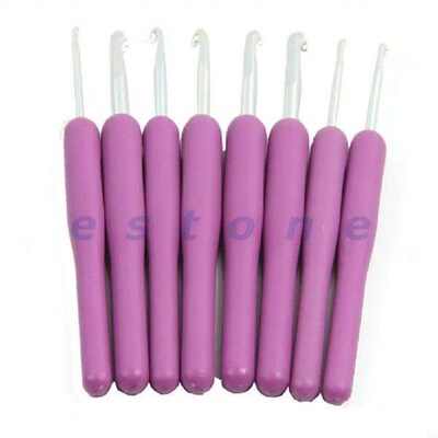 896A 8Pcs Ergonomic Plastic Handles Crochet Hooks Knitting