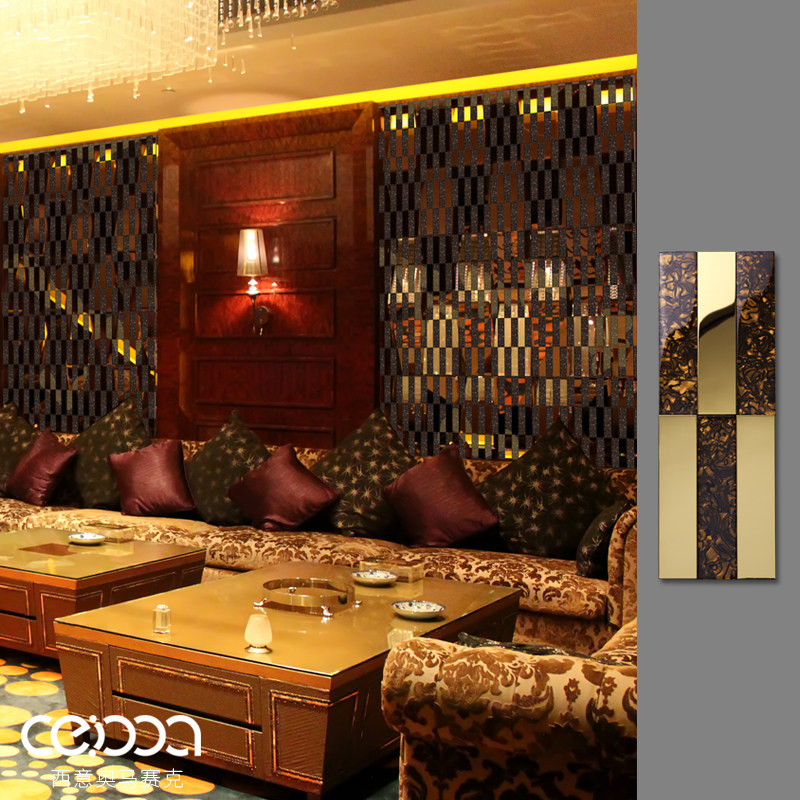 欧式复古金属玻璃马赛克瓷砖背景墙玄关餐厅店铺条形长条艺术墙砖,家装主材,马赛克,淘宝优惠券,粉丝福利购,淘宝优惠卷