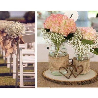 10Meter Retro Natural Jute Hessian Burlap Fabric Ribbon