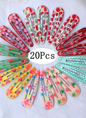5Cm Mix Solid Color Metal Hairgrip Girls Snap Hair Clips For