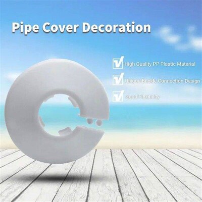 6pcs White 6Pcs 1.57inch Outer Diameter Flange Water Pipe