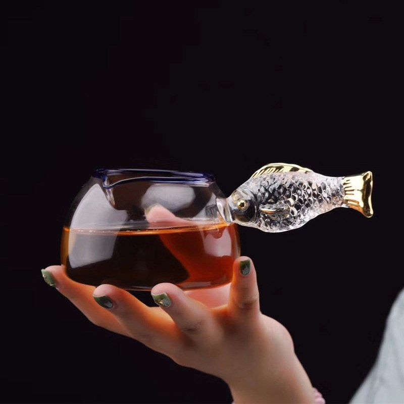 九河有鱼公道杯加厚耐热玻璃公杯创意玻璃茶具功夫茶海分茶器