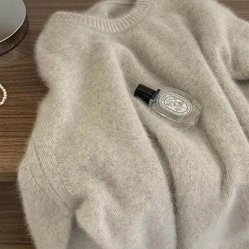 新款高级感软糯色圆领毛衣女冬季厚慵懒风奶fufu内搭针织衫上衣,女装/女士精品,毛衣,淘宝优惠券,粉丝福利购,淘宝优惠卷