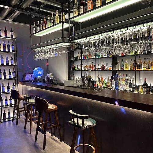 新款工业风酒吧吧台桌咖啡店清吧前台接待台复古收银台转角柜台水
