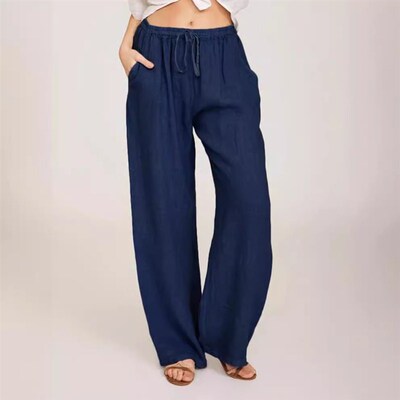 2025ebay Casual tton Linen Loose Yoga Trousers Women