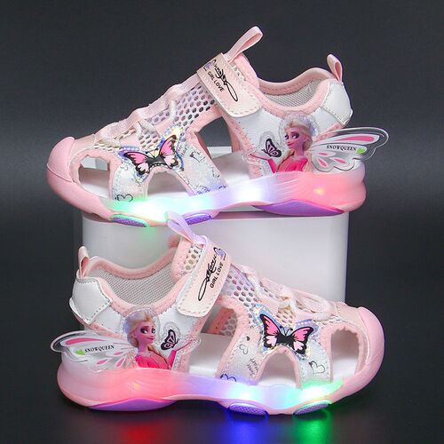 Girls Sandals Lights Summer Style Childrens Anti-skid Soft