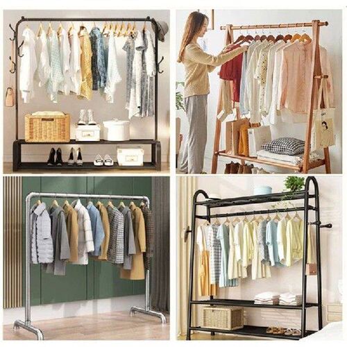 Floor Clothes Hanger Dust Cover Bedroom Drying Rack Dust