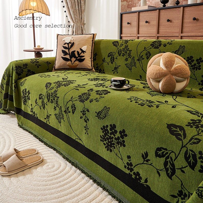 轻中古四季通用雪尼尔沙发盖布巾20新款一整张防滑沙发罩毯子,居家布艺,沙发套,淘宝优惠券,粉丝福利购,淘宝优惠卷