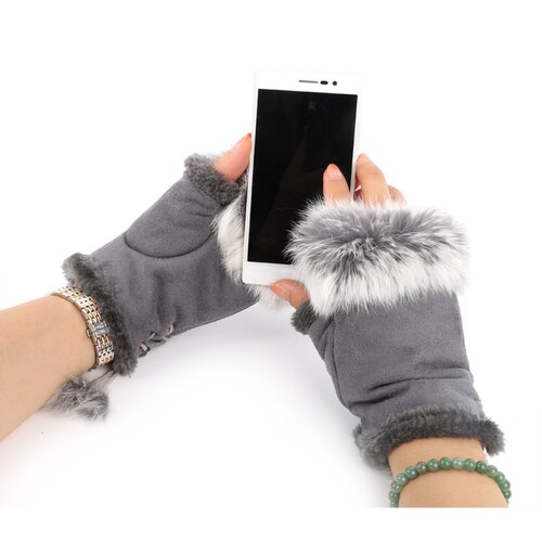 1 Pair Women Winter Warm Gloves Sexy Faux Rabbit Fur Hand Wr
