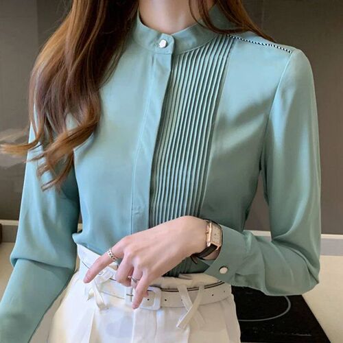 Long Sleeve Chiffon Blouse Shirt Tops Blouse Women Blusas Mu