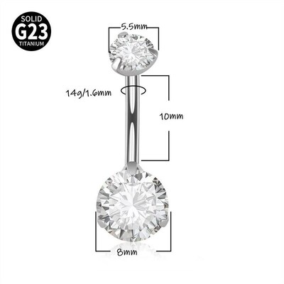 pc 4G Surgical Steel Belly Button Ring Navel Ear Rings CZ