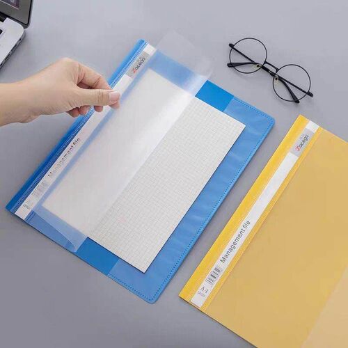 12-pack A4 Document Folder with 2-hole Punch, Transparent Fi