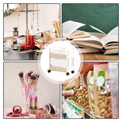 Mobile Bookshelf With 4 Wheels 20lbs Max Load Capacity Stora