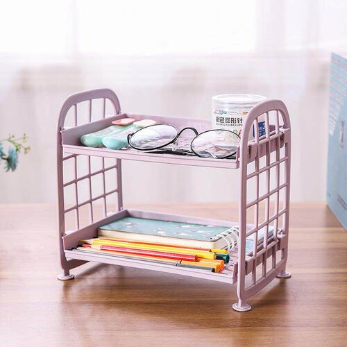 Creative Two-Tier Hollow Plastic Desktop Organizer, Kitchen