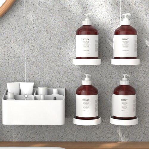 Self Adhesive Bottles Holder Tray Round Wall Mounted Hand So