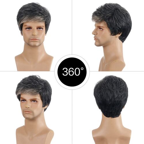 Mens Wigs, Chemical Fiber Head Hood, Fashionable Short Hair