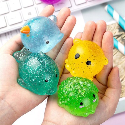 Spongy Squishy Mochi Fidget Toys  Animal Stress ball金粉团子
