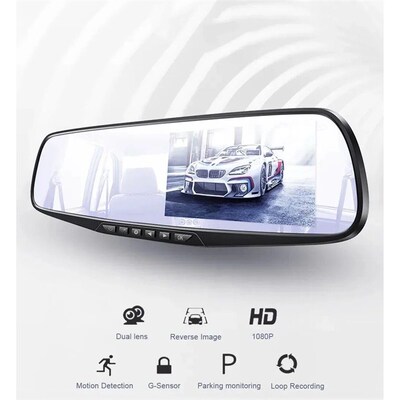4.32Inch Driving Recorder Car DVR Rearview Mirror Dual Lens