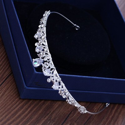 Fashion Zircon Bridal Tiara Headpiece Silver Color Crystal W