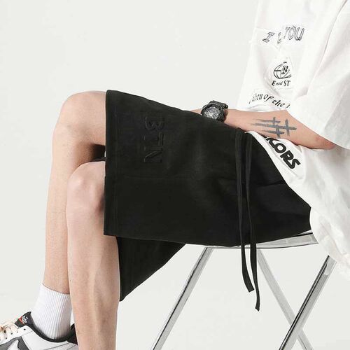 orts Mens Summer New Letter Steel Printed All-match Casual