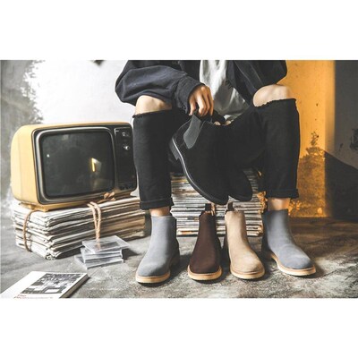 Martin Chelsea Boots For Men Winter Leather Shoes 37-47男靴