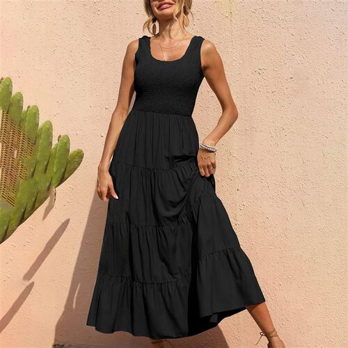 Fashion Tiered Ruffles Long Dresses for Women Vestido