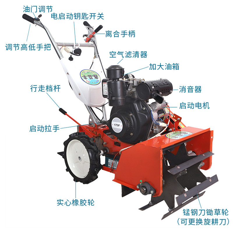 四驱柴油除草机小型多功能自走农田锄草开沟起垄果园大棚旋耕松土,农机/农具/农膜,割灌机/割草机/油锯,淘宝优惠券,粉丝福利购,淘宝优惠卷