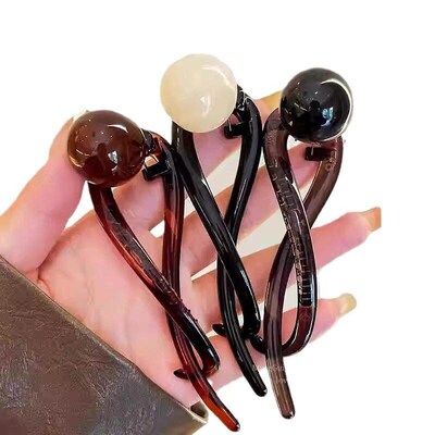 Pearl Half-Up Hair Clip, Twisted Hair Clip for Women, Elegan