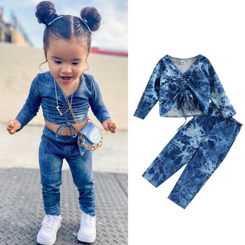 FOCUSNORM 1-6Y Summer Fashion Kids Girls 2pcs Clothes Sets T