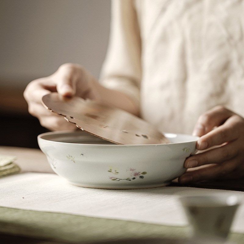 陶瓷蓄水铜盖小碎花星河壶承功夫茶具茶道配件干泡盘茶台,餐饮具,茶盘,淘宝优惠券,粉丝福利购,淘宝优惠卷