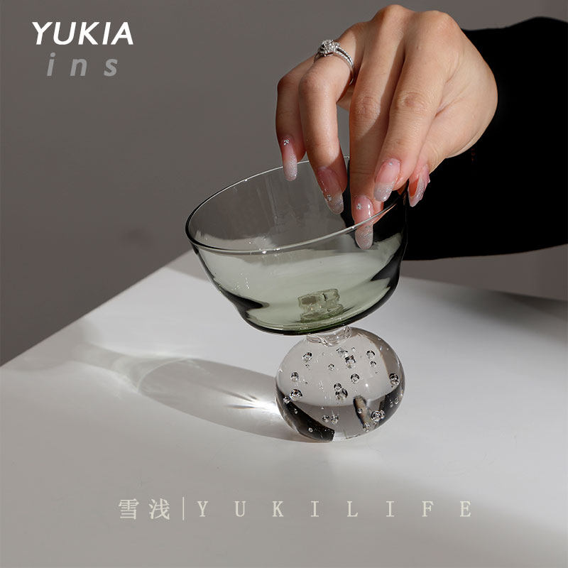 叠色香罗浅色盃 著来春色入书帷中古浅绿色水晶球杯 酒杯小杯子,餐饮具,甜酒/香槟杯,淘宝优惠券,粉丝福利购,淘宝优惠卷