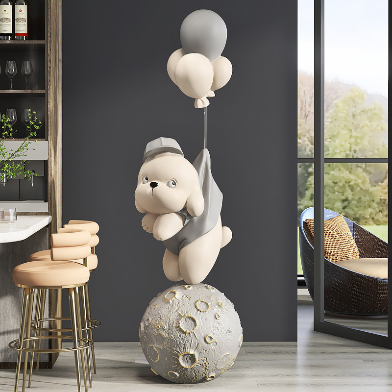 元气狗大型客厅落地摆件家居饰品电视柜旁装饰品店铺开业迎宾礼品