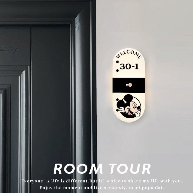 米奇门牌可发光感应灯牌USB充电磁吸壁灯家用装饰房门号码提示牌,文具电教/文化用品/商务用品,标志牌/提示牌/付款码,淘宝优惠券,粉丝福利购,淘宝优惠卷