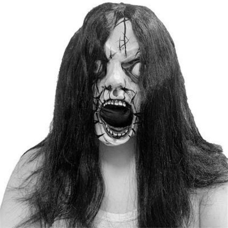 万圣节鬼脸骷髅头恐怖魔鬼吓人搞怪假面舞会演出表演乳胶面具套头