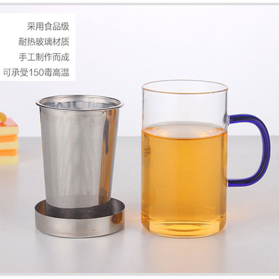 耐热玻璃杯不锈钢过滤带盖杯创意办公室泡茶杯大容量水杯可加热