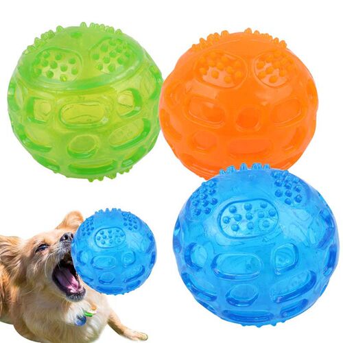Pet Dog Cat Puppy Sounding Toy Polka Squeaky Tooth Cleaning