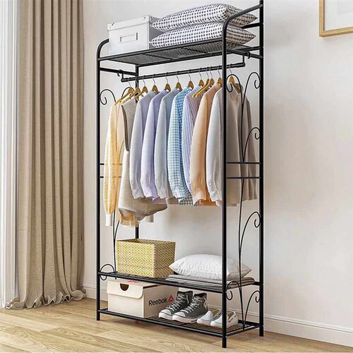 Heavy Duty Clothes Rail Clothes Rack Black Metal Garment Rac