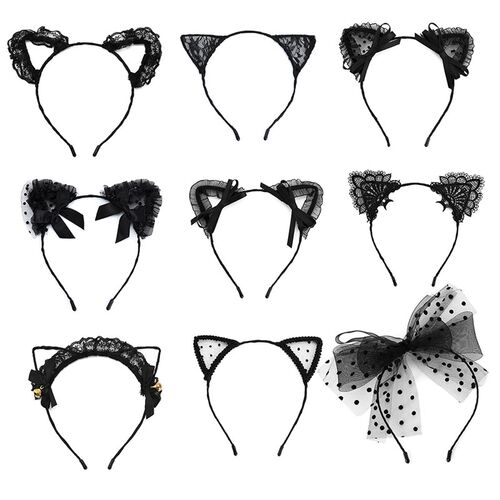 Lace Cat Ears Headband Women Girls Hair Hoop Party Decoratio