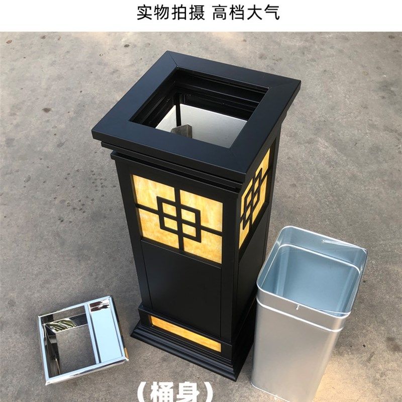 复古中式垃圾桶酒店商用不锈钢大堂宾馆楼道电梯口黑色办公室灭烟,家庭/个人清洁工具,垃圾桶,淘宝优惠券,粉丝福利购,淘宝优惠卷