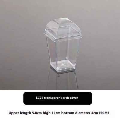 20PCS Plastic 160ml Dessert Cups with Lids Spoons Pudding Cu
