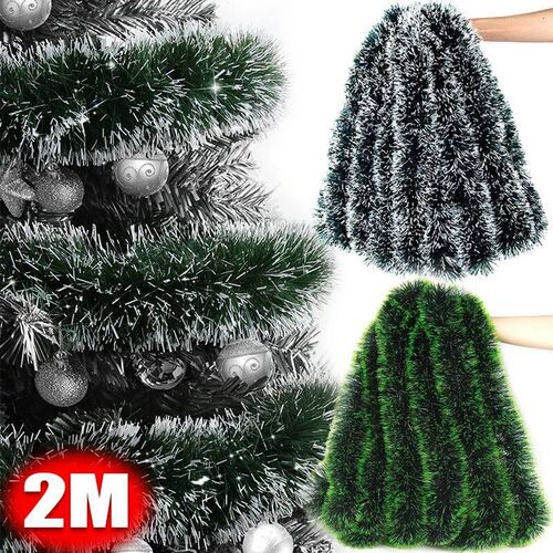 200CM Christmas Ribbon Garland Xmas Tree Foil Pull Flower Ri