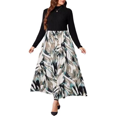 Independent Station Plus Size Womens High llar Stitching Pr