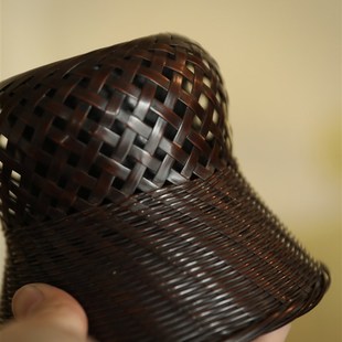 奇竹斋名家全手工竹编花器花篮花瓶 丝竹原木家具摆件艺术品装饰