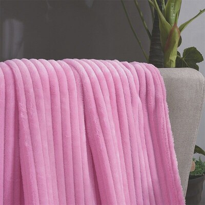 Cloud Mink Cashmere Ribbed Blanket Flannel Blanket Thickened