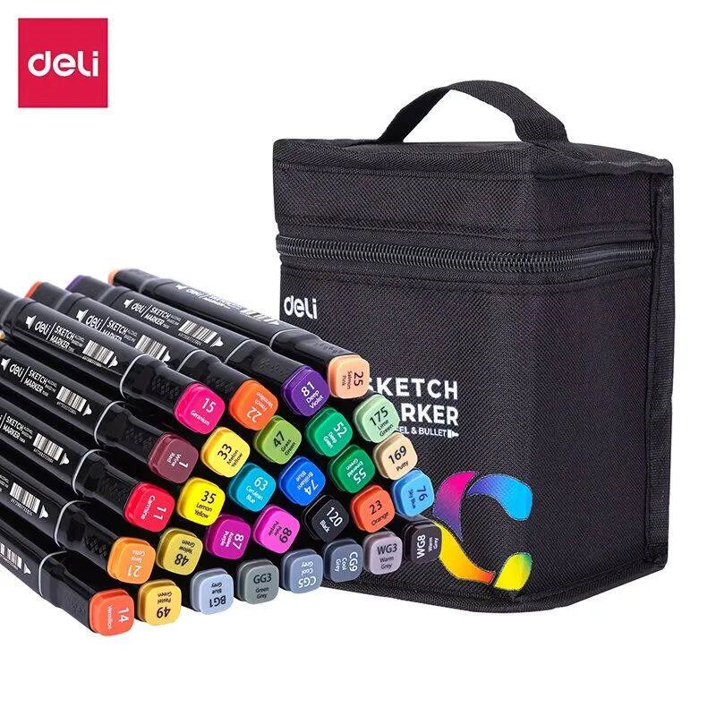 Deli 30/80 Colors Professional Sketch Markers Double Head De图片
