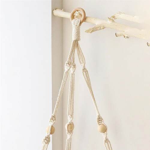 Corner Shelf Macrame Wall Hanging Wood Floating Shelves Rust