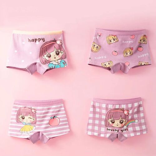 4 Pcs/Lot Girls Soft Panties Kids Cotton Children Underwear