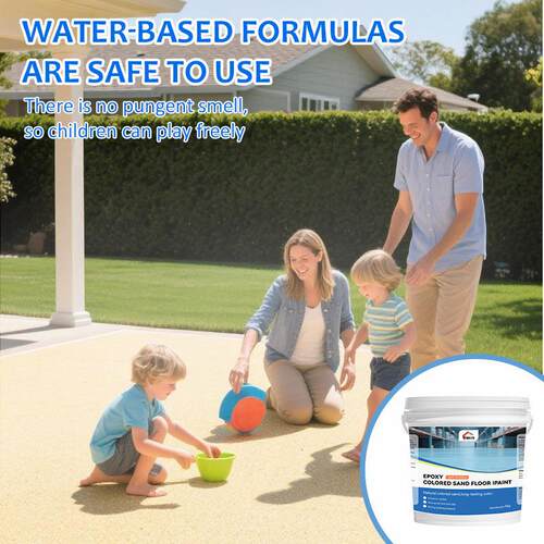 Epoxy colored sand self leveling floor paint, cement tile f