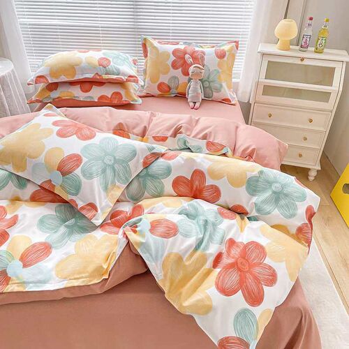 Simple Cotton Sanding Four-piece Set Thickened Small Fresh S